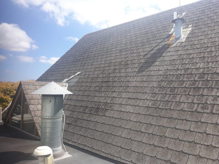 Asbestos shingle roof replacement