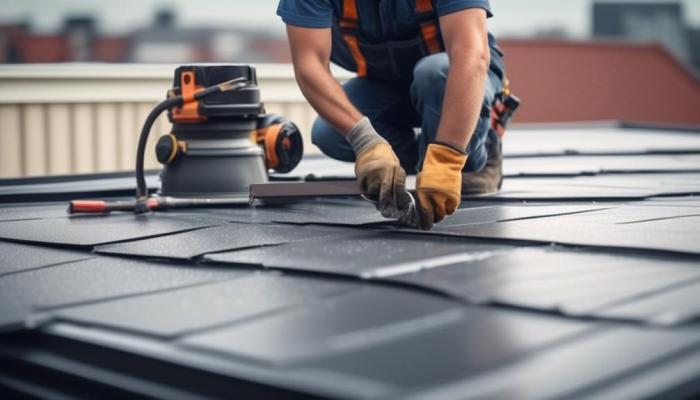 Commercial flat roof installation